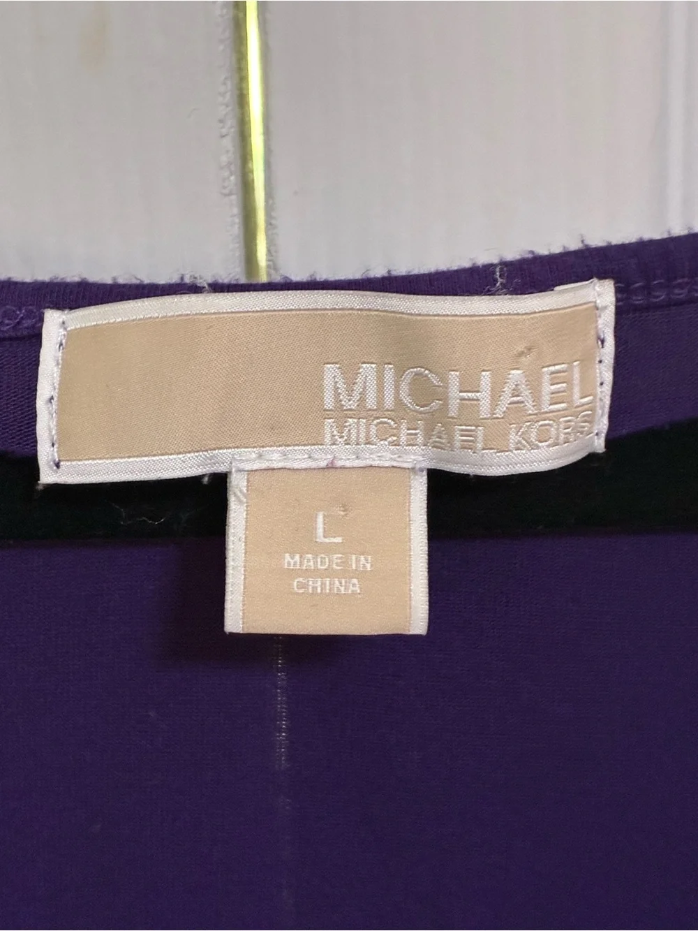 Michael Kors Purple Cowl Neck Draped Front Matte Jersey Dress